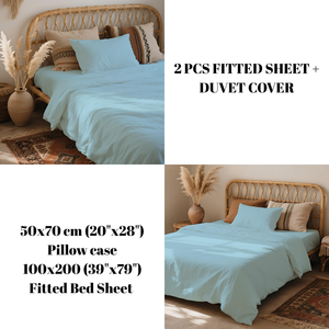 Màu xanh duy nhất được trang bị poly cotton tấm ga trải giường 100x200cm gối 50x70cm đặt khách sạn bệnh viện nhắm mục tiêu tối ưu hóa cho công cụ tìm kiếm - Product Image 5