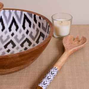 จานชามไม้อะคาเซียพิมพ์ลายเคลือบเป็นมิตรต่อสิ่งแวดล้อมทำด้วยมือไม่เหมือนใครอุปกรณ์สำหรับตกแต่งโต๊ะและงานรับประทานอาหารเครื่องล้างจานปลอดภัย - Product Image 5