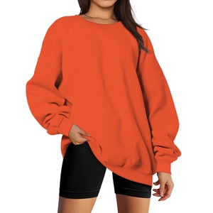 Pull à col rond surdimensionné pour femmes livraison rapide à la mode 2025 décontracté à manches longues polaire sweat avec Logo avant pour l'hiver - Product Image 4