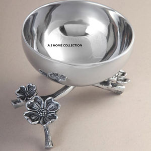 Bol en métal debout décoratif de conception de forme de branche d'arbre avec les compteurs et l'organisation argentés à extrémité élevé de finition de table - Product Image 5