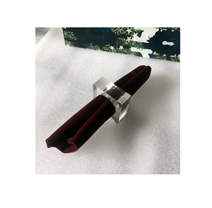 Nouveau rond de serviette en acrylique simple avec rond de serviette incrusté de diamants avec Offre Spéciale de pièce de conception de serviette d'anneau d'alliage - Product Image 5