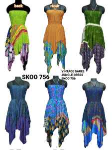 เดรสส่าหรีสไตล์โบฮีวินเทจสำหรับผู้หญิงฟรีไซส์ลายดอกไม้เอวธรรมชาติระบายอากาศน่ารักสีสวย - Product Image 2