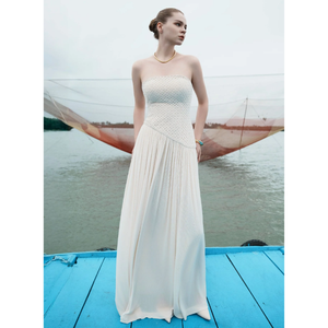 2025 nouveau Design robe pour femmes VINCENT MAXI robe strass robe sans bretelles 90% coton, 10% Polyester vêtements de mode pour femmes - Product Image 2