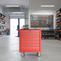 Armoire à outils roulante robuste OEM à 7 tiroirs avec roues verrouillables et doublures en EVA pour garage et atelier