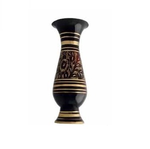 Vase à fleurs en laiton de haute qualité avec gravure peinture or et noire finie pour la décoration de la maison Vase à fleurs de décoration de Table - Product Image 2