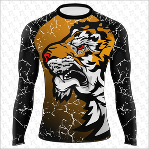Suministro directo de fábrica de manga larga para hombres Rash Guard Diseño personalizado Ropa deportiva Impresión sublimada Venta caliente Logotipo personalizado - Product Image 4