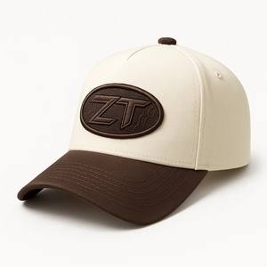 Gorra de béisbol de 5 paneles con logotipo bordado personalizado de alta calidad ODM OEM de algodón estructurado en dos tonos para exteriores para hombres y mujeres - Product Image 1