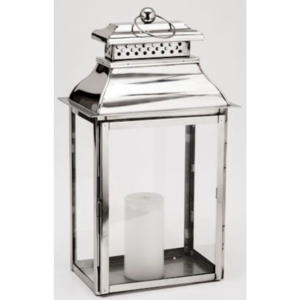 Bougeoirs rectangulaires d'intérieur et d'extérieur en acier inoxydable et verre Lanterne en métal décorative pour la maison avec pot à bougie - Product Image 4