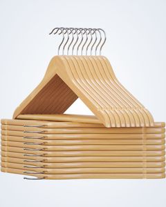 Percha de Madera de Una Sola Capa de Primera Calidad, Duradera y Antideslizante para Guardarropa, Baño y Armario al Mejor Precio - Product Image 2