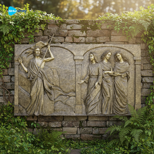 Pannello in Bronzo Cristiano con Rilievo di Gesù, Vergine Maria e Santi, Scultura Murale Biblica per Chiesa - Product Image 5