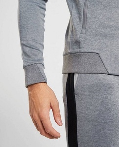 Chándal con capucha de cuello alto ajustado informal para hombre XXL de alta calidad, ropa activa de calle de invierno, logotipo personalizado, bloque de Color a prueba de viento - Product Image 3