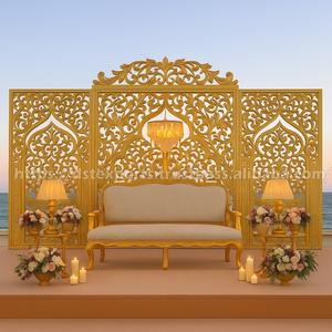 Muslim <b>Wedding</b> Stage Jharokha Style Wooden <b>Frames</b> Self-Standing Decorative <b>Wedding</b> <b>Frames</b> Modern White Gloss <b>Wedding</b> Stage UK - Product Image 3