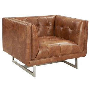 เก้าอี้โซฟาหนังสไตล์เชสเตอร์ฟิลด์,เก้าอี้โซฟาหนังหรูหราทันสมัยสไตล์นอร์ดิกคลาสสิกปี1-seater - Product Image 2