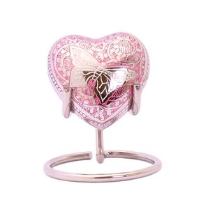 Étain de haute qualité avec imprimés en or, petit cœur, urne pour animaux de compagnie, fabricant, grossiste, usine - Product Image 1