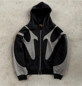 เสื้อฮู้ดผ้าคอตตอนเฟรนช์เทอร์รี่ตัดทรงครอปแบบเรียบสำหรับผู้ชาย - Product Image 5