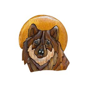 Llavero artesanal de madera, llavero de madera para regalo de Navidad de fábrica vietnamita, llavero de madera con intarsia, servicio OEM. - Product Image 3