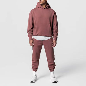 Nueva Sudadera Unisex 100% Algodón 420Gsm Estilo Americano Holgada Informal de Color Sólido - Product Image 3