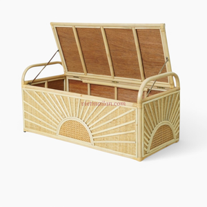 Coffre de rangement pour jouets en rotin naturel pour enfants Coffre en osier fait main pour l'organisation de la salle de jeux - Product Image 2