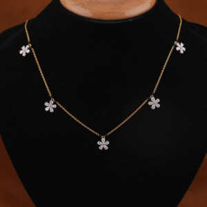 Collier de 18 pouces en or 14KT avec diamant de laboratoire taillé en poire personnalisé Bijoux de corps classiques de luxe pour les fêtes de femmes et vêtements décontractés - Product Image 3