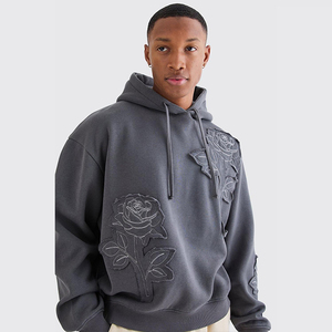 Sweat-shirts à capuche pour hommes 2025, en coton 100% tricoté, 400 g/m², écologiques, imprimés en relief, design personnalisé, cordon de serrage, coupe classique - Product Image 6