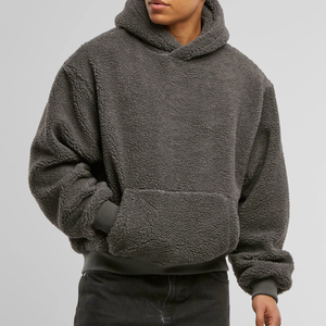 Fabricants professionnels de sweats à capuche en sherpa personnalisés, épais, chauds, d'hiver, pour hommes, brodés, 100% coton, couleurs personnalisées, logo - Product Image 1