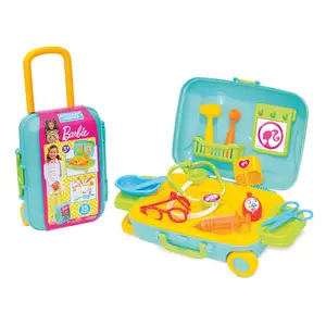 Barbie Doctor Set Luggage 15 Pcs Suitcase with Accessories:Stethoscope Syringe Thermometer Pretend Play Toys for Kids Wholesale