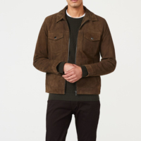 Veste de course d'hiver de luxe pour homme SALVA IMPEX en cuir PU et toile, avec patch brodé en chenille, impression personnalisée sur le devant, longue et fine