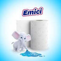 Rouleau de papier essuie-tout en cellulose naturelle blanche, doux, écologique, de haute qualité, super absorbant, 3 plis (12*4), vente en gros depuis la Turquie