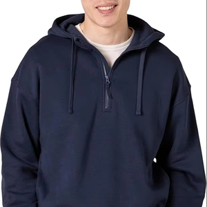 Sudadera con Capucha Casual para Hombre, con Cierre de Cremallera de un Cuarto, 100% Algodón de Alta Calidad, Transpirable, de Secado Rápido, Nuevo Diseño Sólido, para la Temporada de Invierno - Product Image 1