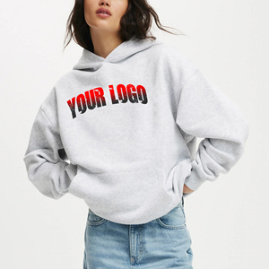 OEM/ODM Sweats à capuche pour femmes 500GSM Pull personnalisé sérigraphié Logo avant Hiver Sweat à capuche surdimensionné à épaules tombantes - Product Image 1