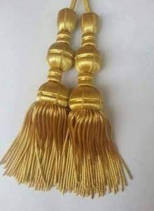 Vente en gros 2024, fabrication sur mesure OEM, cordons à glands en bullion et à glands d'infanterie, meilleur prix, glands en coton dorés personnalisés - Product Image 5