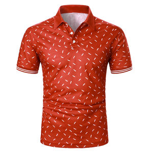 Polo con estampado de transferencia de calor liso para hombre, precio al por mayor, Polo de algodón transpirable de estilo callejero de talla grande para hombre - Product Image 1