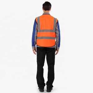 Unisex Green High Visibility <b>Reflective</b> Safety Vest Summer Workwear with Canvas <b>Top</b> and Cotton Fill Hot Sale for Men and Women - Product Image 5