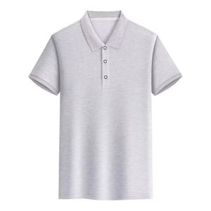 เสื้อโปโลแขนสั้นสำหรับผู้ชาย, เสื้อยืดคอปกสีล้วนผ้าฝ้ายผสมลำลอง - Product Image 1