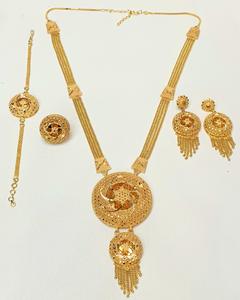 Ensembles de bijoux en strass vintage plaqué or 24 carats personnalisés pour les mariages, les fêtes et les cadeaux - Product Image 6