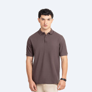 Chemise décontractée imprimée de qualité supérieure pour hommes, manches courtes, coupe classique, tissu en coton tricoté 220g, séchage rapide, broderie de logo personnalisée - Product Image 1