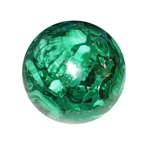 Bola de cristal de esfera de malaquita, cuentas de cristal naturales, piedras preciosas, piedra natural, venta al por mayor