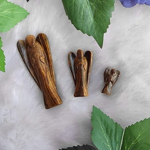 Ángel de piedra de ojo de Tigre, piedra de Chakra de cristal curativa Natural, tamaño de 2 pulgadas - Product Image 4