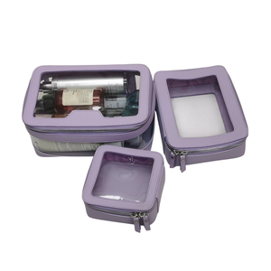 Neceser de cuero PU para cosméticos, neceser portátil de viaje, neceser impermeable para cosméticos, bolsa de almacenamiento con cremallera de gran capacidad, mediana y pequeña - Product Image 3