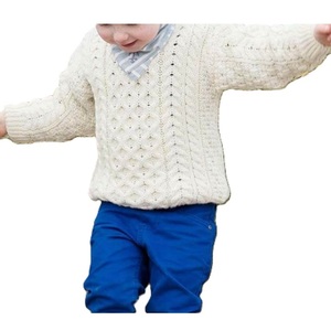 Classic Cable-<b>Knit</b> Pullover Sweater for Boys Thick Wool Blend Winter Season Knitwear with Ribbed Trim - Product Image 5