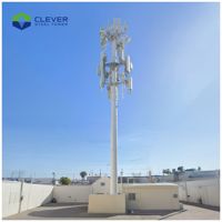Torre de Seguridad para Cámaras de Vigilancia de 30 m, Monopolo Autoportante, Torre WiFi con Equipo de Distribución de Energía, Poste de Calle de Acero Galvanizado