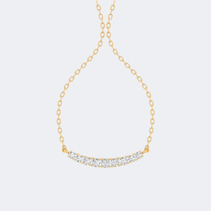 Collar con colgante de barra curva con engaste de puntas brillantes redondas de 1.00 quilates - Product Image 1