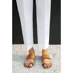กางเกงผ้าฝ้ายทรงตรงเอวกลางไซส์พลัส 60 - Product Image 1