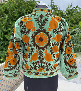 Belle veste en velours pour femme avec broderie florale Work Girl's Suzani Jacket for Party Wear - Product Image 5