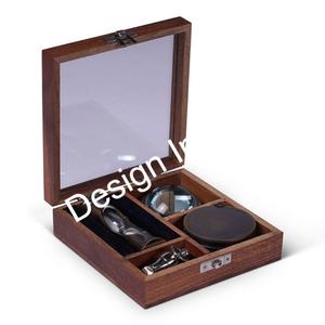 Artículo de regalo náutico reloj de arena y brújula con caja de madera caja de uso personalizado Kit aventurero última caja de temporizador de arena - Product Image 2