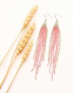 Pendientes bohemios con cuentas, joyería larga de moda para mujer, accesorio elegante para el lóbulo de la oreja, regalo hecho a mano para mujer - Product Image 5
