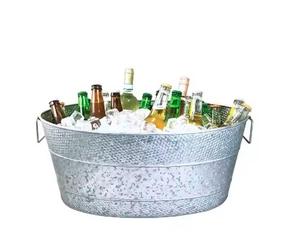 Seau à glace ovale durable en métal cuivré robuste seau de stockage de boissons non alcoolisées 3 tailles seau à glace de fête haut tendance - Product Image 2