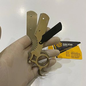 RTS, venta al por mayor, 2025, la mejor calidad, recta de acero inoxidable negro maquinilla de afeitar, tamaño personalizado para peluquerías de alta calidad - Product Image 3