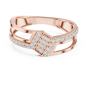 Bague à clous en or blanc 14 carats avec diamant rond de laboratoire pour femme, à porter au bureau |   Nouveau diamant cultivé - Product Image 2