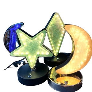 Nouvelle Arrivée Lampe <span class=keywords><strong>en</strong></span> <span class=keywords><strong>Cristal</strong></span> Naturel (Fluorite, Quartz Rose, Agate Mousse, <span class=keywords><strong>Cristal</strong></span> de Lune) Artisanat <span class=keywords><strong>en</strong></span> <span class=keywords><strong>Cristal</strong></span> Quartz Cadeaux de Mariage Japandi pour Invités - Product Image 1